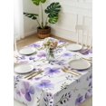 thumbnail image 3 of Purple Spring Floral Suqare Tablecloth - 60 x 60 Inch, Pastoral Botanical Watercolor Waterproof & StainResistant Tablecloth, Washable Oil-proof Table Cover for Dining/Party/Wedding/Camping/Buffet, 3 of 9