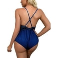 thumbnail image 3 of Keeccty Women Sexy Sleeveless Bodysuit V-Neck Lace One-piece Lingerie Set, 3 of 4
