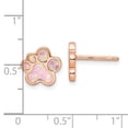 thumbnail image 2 of FJC Finejewelers 925 Sterling Silver Rose-tone Created Opal Inlay Pawprint Post Earrings 11 x 12 mm, 2 of 6