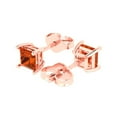 thumbnail image 2 of 1 ct Push-Back Stud Earrings for Women | 4.5mm Princess Cut Simulated Red Diamond | 18K Rose Gold, 2 of 5