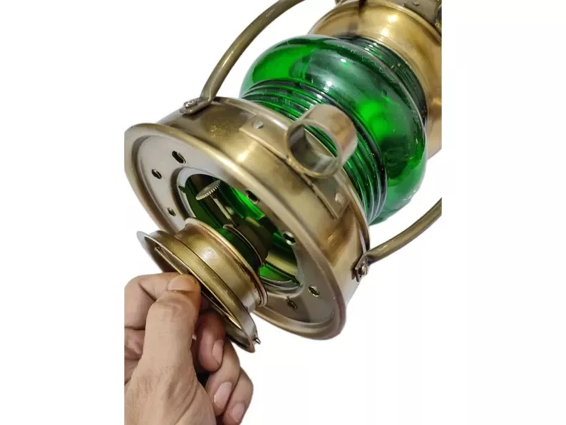 10" Solid Iron Working Outdoor Lantern Light, Nautical Ship/Boat Oil Lamp, Maritime