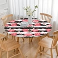 thumbnail image 3 of Pioneer Flower Floral Print Pattern Round Fitted Tablecloth with Elastic Edge,Dining Table Cover Waterproof,Outdoor Round Tablecloth for Camping,Dining,Indoor and Outdoor, 3 of 7