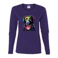 thumbnail image 2 of Love Can Make a Tail Wag Pitbull Dog Lover Womens Graphic Long Sleeve T-Shirt, Purple, X-Large, 2 of 3