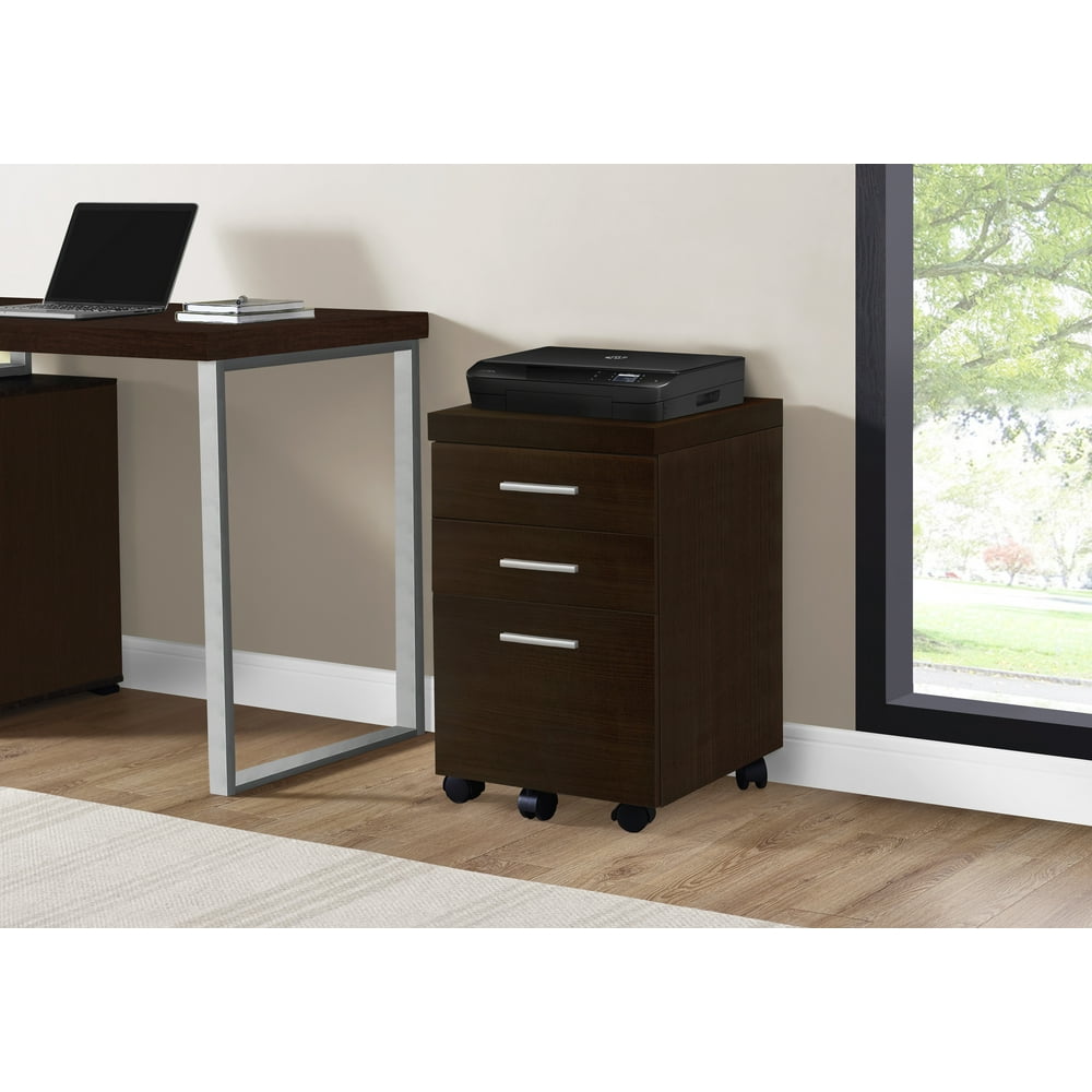 Filing 3 Drawer/Espresso On Castors