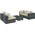 thumbnail image 3 of Modway Summon 5 Piece Outdoor Patio Sunbrella® Sectional Set in Canvas Antique Beige, 3 of 8