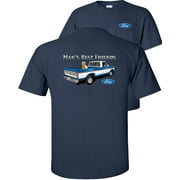 Man's Best Friends Pickup Truck Ford T-Shirt Dog Lab Blue F150