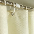 thumbnail image 4 of Beige Waffle Weave Shower Curtain - Heavyweight Waterproof Fabric 71x71 inches, 4 of 4