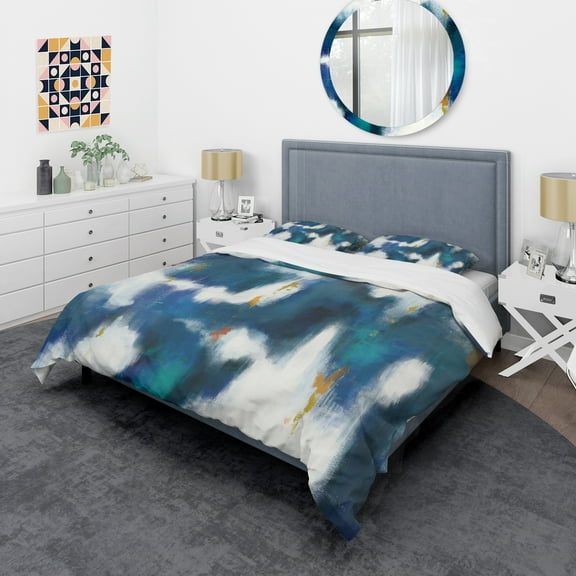 Designart 'Blue Glam Texture II' Glam Duvet Cover Set