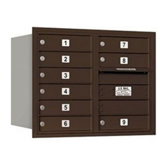 Salsbury  6 Door High Unit 23.50 Inches - Double Column - 9 Mb1 Doors - Bronze - Rear Loading - Usps Access