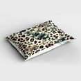 thumbnail image 2 of Ambesonne Leopard Print Pillow Sham, Bold Eucalyptus Leaf, 26" X 20", Camel and Laurel Green, 2 of 2