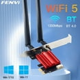 thumbnail image 2 of Fenvi WiFi 5 PCI-E wireless adapter network card AC1200 dual band 2.4g/5GHz DMC for Bluetooth 4.0 desktop laptop Windows 10, 2 of 7