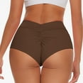 thumbnail image 3 of KONDYS Women's Stylish Sexy Lift V Back High Waist Yoga Solid Color Shorts Beautiful Women's Swimwear, 3 of 5