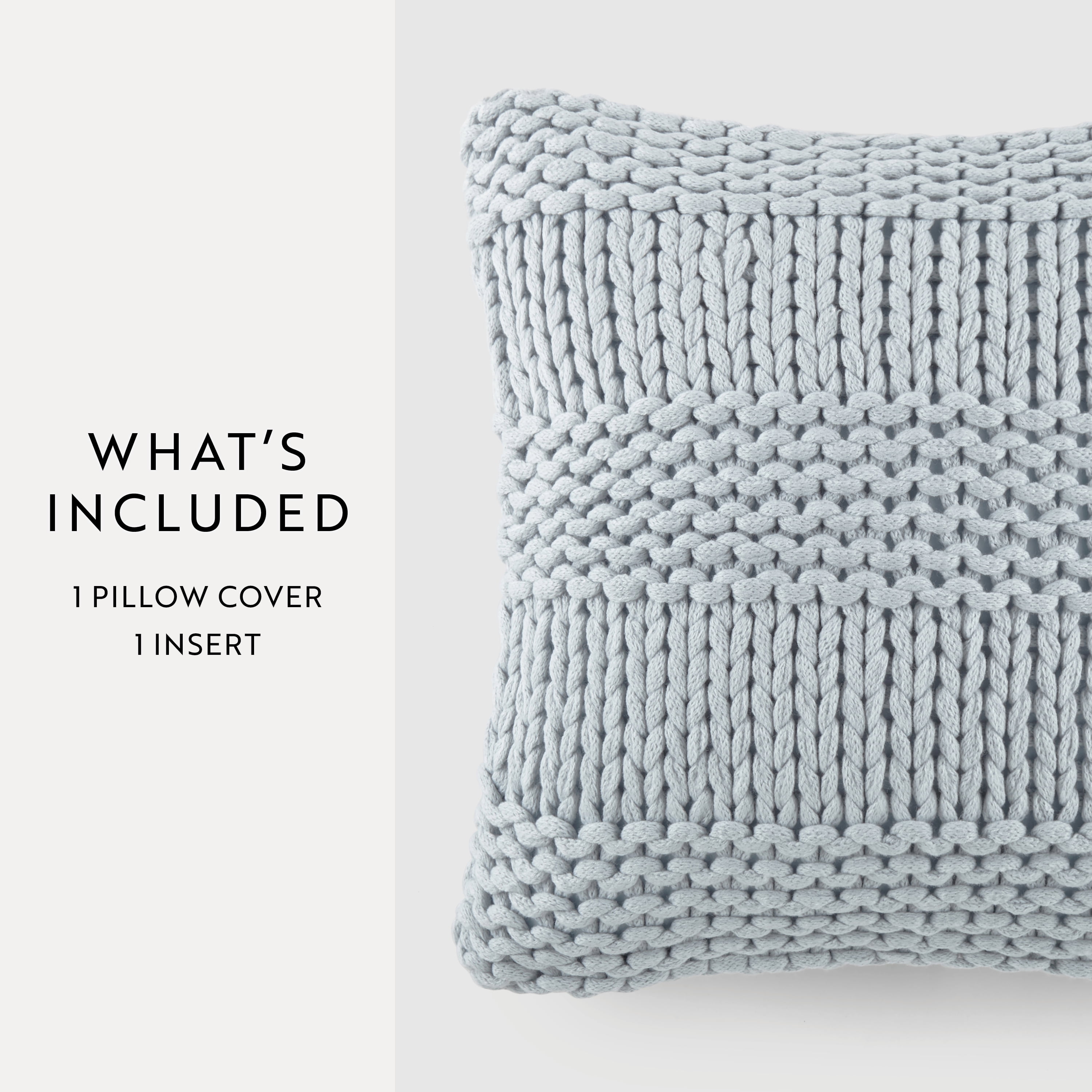 Noble Linens Decor Throw Pillow in Cozy Chunky Knit Fabric