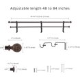 thumbnail image 3 of eTeckram 5/8" Double Curtain Rod with Boule Finials,Bronze Gold,48‘’-84‘’, 3 of 6