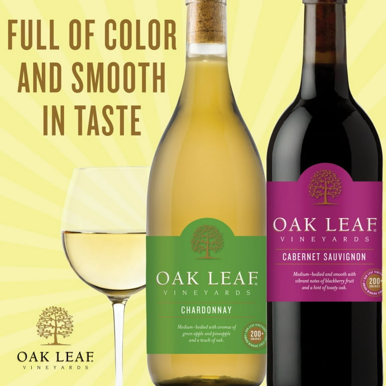 Oak Leaf Vineyards Chardonnay White Wine 750ml with Green