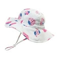 thumbnail image 5 of Zwiiyzr Toddler Bucket Hat Wide Brim Summer Children's Strawberry Print Sun Protection With Rope Baby Beach Gear White 2-6 Years, 5 of 8