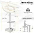 thumbnail image 3 of Gymax Ensemble de 4 Tabourets de Bar Réglables Chaises de Pub Pivotantes Tabourets en Cuir PU Blanc, 3 of 10