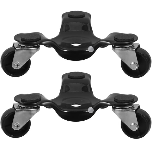 STOBOK 2Pcs Metal Dolly for Furniture Mover with Flexible Steering Black