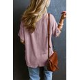 thumbnail image 3 of Casual Summer Tee: Loose Fit Ribbed T-shirt in Valerian Pink - [ZhiHiMeRi] | (US 16-18)XL, 3 of 12