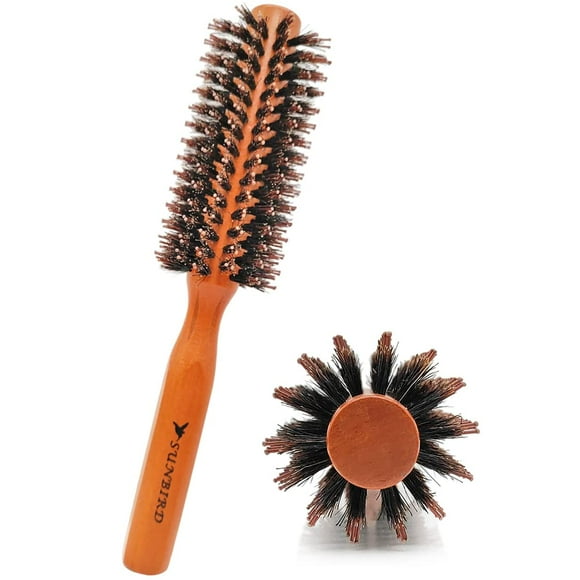 Bristle Round Brush Hair Curler Boar Bristle Round Brush For Blow Drying Volume,Styling Curling Curly Wavy Thick or Thin Hair on Men Women