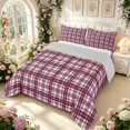 thumbnail image 2 of Manfei Vintage Plaid Full Size Comforter Sets,Retro Grid Bedding Comforter Set,Red,Light Gray Reversible,3 Pieces,1 Comforter and 2 Pillowcases,3 Pieces,1 Comforter and 2 Pillowcases, 2 of 7