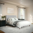 thumbnail image 5 of Martha Stewart Britta Full Upholstered Platform Bed with Rounded Headboard, Piped Detailing and Cushioned Siderails, Wood Slat Bottom, No Box Spring Needed, Gray, 5 of 11
