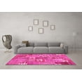 thumbnail image 3 of Ahgly Company Indoor Round Patchwork Pink Transitional Area Rugs, 5' Round, 3 of 4