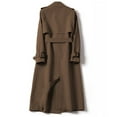 thumbnail image 3 of Mid-Length Trench Coat, British-Style Overcoat, Small-Size Long Jacket Coffee Xl , Trench Coat, 3 of 3