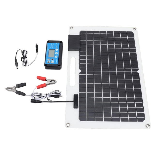 Controlador De Carga 100A, Kit De Cargador De Panel Solar Con Puertos USB Duales De Silicio Monocristalino Estable Y Confiable Para Piso De Techo De Barco RV