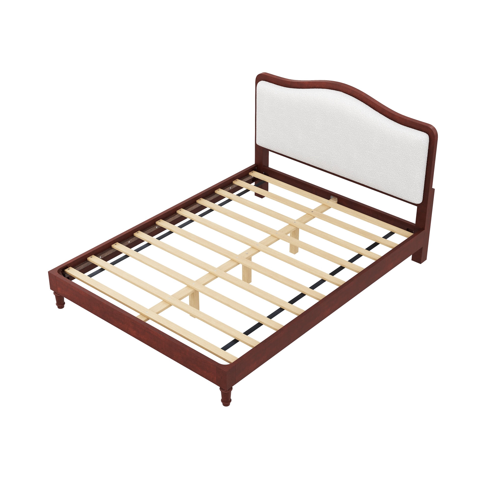 MODERNLUXE Queen Size Platform Bed with Upholstery Headboard, Espresso