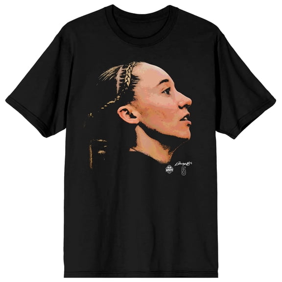 WNBPA Paige Bueckers Head Adult Black Crew Neck Short Sleeve T-shirt-XS