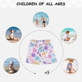 thumbnail image 6 of Kids' Beach Pants Comfortable Swim Trunks Pink and Purple Flowers Shorts for Pool Vacation and Lounge Wear 5T, 6 of 8
