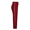 thumbnail image 4 of Olyvenn Women's Drawstring High Waist Fashion Casual Solid Flare Pants Striped Bell Bottoms Workout Yoga Leggings Red XXL, 4 of 8