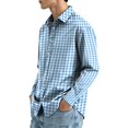 thumbnail image 4 of Multi Occasion Plaid Long Sleeve Button Down Dress Shirt for Men 4 Way Stretch Regular Fit Lapel Collar Soft Wrinkle Free Office Business Casual Fall Outfits XL, 4 of 5