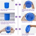 thumbnail image 3 of Bandeja de hielo con molde para cubitos de hielo, cubo de hielo de silicona grande, (2 en 1) fabricante de cubitos de hielo, redondo, portátil (azul oscuro) Zhivalor WMZL-1885, 3 of 4