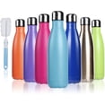 thumbnail image 1 of Botella de agua aislada de 17 oz, botellas de agua de acero inoxidable al vacío de doble pared, botella de agua deportiva de metal a prueba de fugas que mantiene la bebida caliente y fría, perfec, 1 of 5