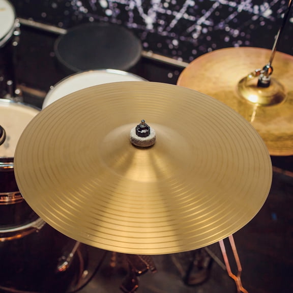 LOLIPPYY Brass Drum Cymbal Set in Golden Finish, Versatile Percussion Instrument for Drum Players and Music Enthusiasts