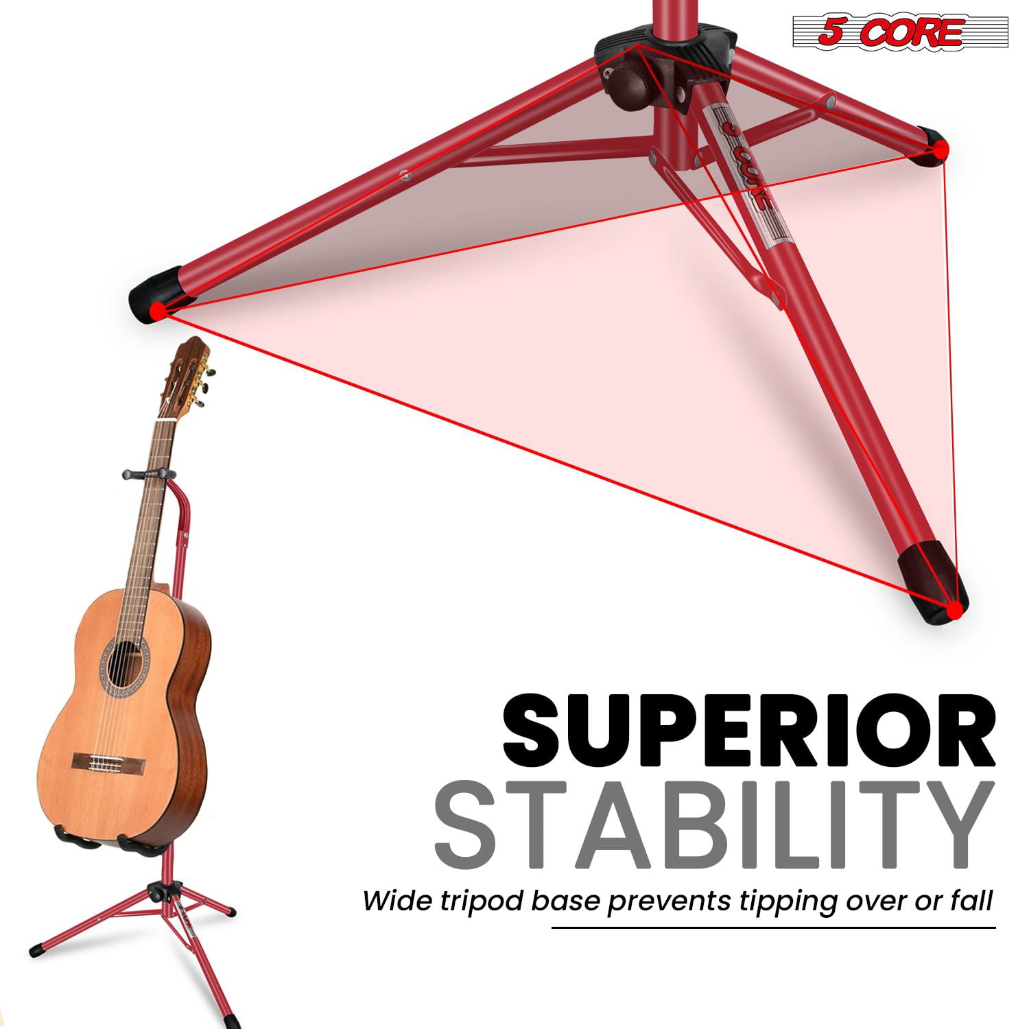 Guitar Stand Pair Floor Folding Soporte Para Guitarra - Acoustic Electric Bass GSH HD 2PK