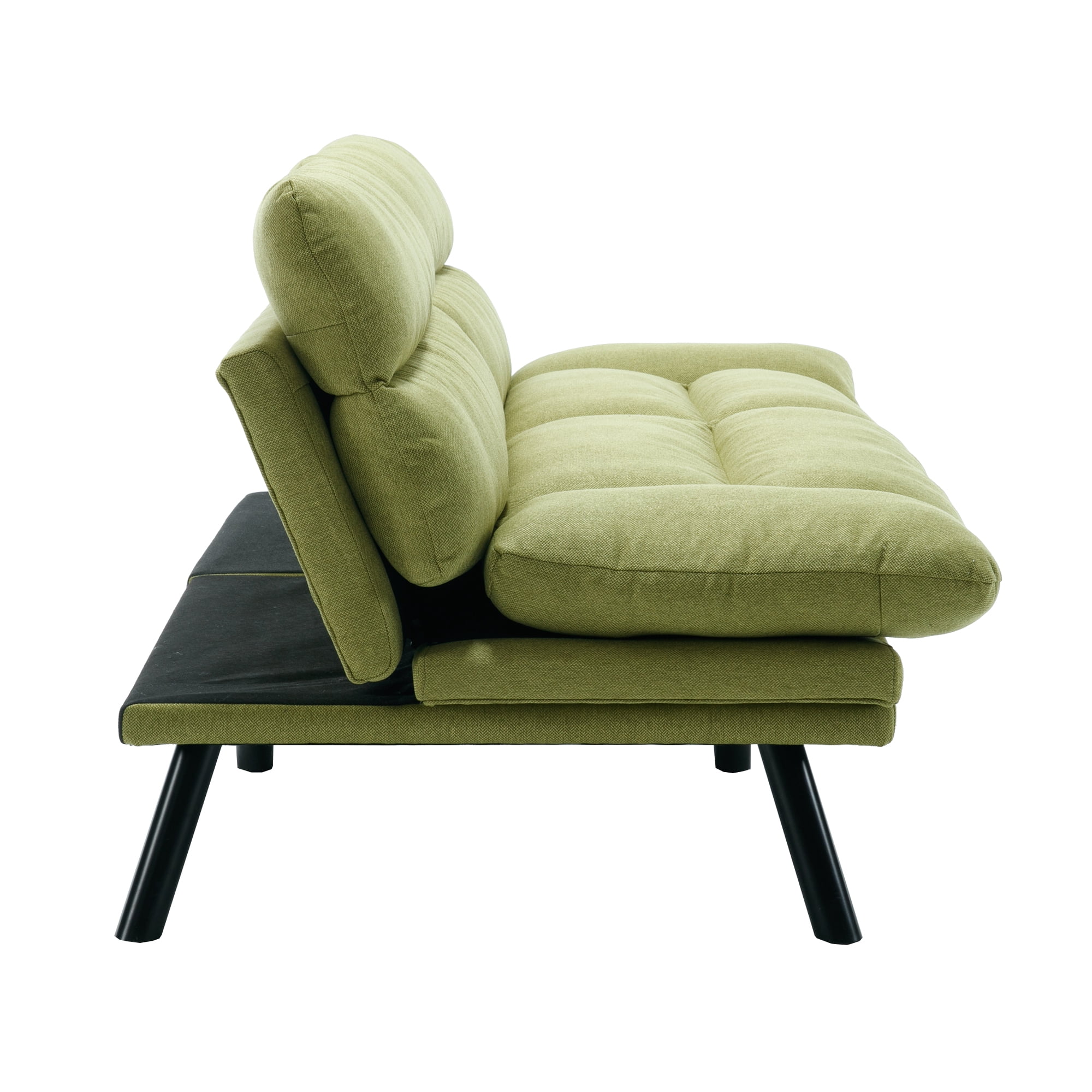 MOONMISS Futon Sofa Bed Linen Couch Modern Convertible Folding Recliner,Green