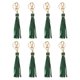 thumbnail image 1 of 8pcs Borlas de Cuero PU, Charm de Borla de 6" con Anillos de Llave para Hacer Joyería (Verde), 1 of 6