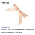 thumbnail image 4 of Uxcell 100Pcs Small Twist Tie Bows 3.5" Mini Fabric Satin Ribbon Flower Bows Craft DIY Sewing Bows Rose Gold, 4 of 5