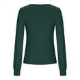 thumbnail image 5 of Lilgiuy Women's Fashion Casual Long Sleeve Comfortable Solid Color Sweatshirt V-Neck Tops Blouse Lightweight Active Yoga Tee Shirts, 5 of 5