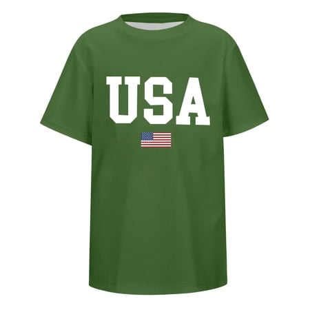 RMGVDSD Kids 250th Anniversary USA Shirts Boys Graphic Tees American Flag T-Shirts Independence Day Casual Short Sleeve T Shirts Crewneck Stylish Tops 2-3 Years