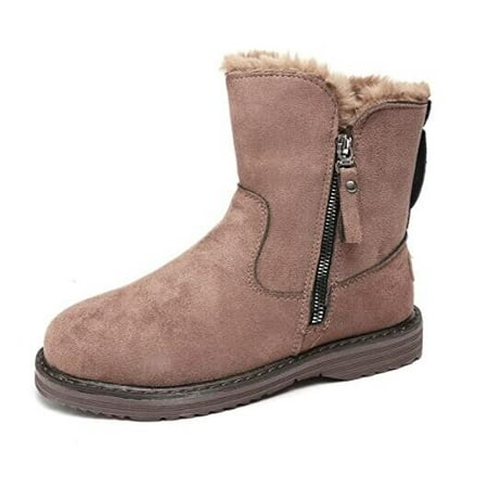 

Women s Warm Plush Snow Boots Anti Slip Ankle Boots Waterproof Side Zipper Martin Booties Size 4.5