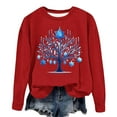 thumbnail image 4 of Fznquz Hanukkah Dress Blouses for Women Fall Winter Crewneck Red Sweatshirts Trendy Long Sleeve Casual Clothes, 4 of 4