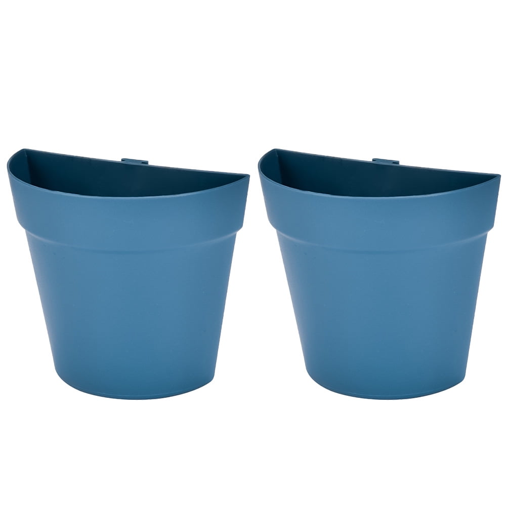 Hanging Planter Pots Wall Flower Pot Railing Plant Half Round Plastic