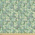 thumbnail image 2 of Ambesonne Spring Fabric by the Yard Upholstery, Romantic Meadow Flowers Art, 2 Yards, Seafoam and Multicolor, 2 of 5