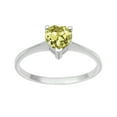 thumbnail image 1 of 925 Argent Sterling 5 MM Forme de Coeur Citron Quartz Solitaire Femmes Anneau, 1 of 2