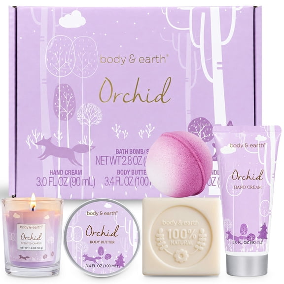 Spa Gift Sets for Women - Orchid Scent Bath and Body Care Kits Holiday Birthday Gifts Box for Her Relaxing