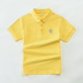 thumbnail image 3 of Cethrio Girls Casual Polo Shirts, Summer Cotton School Uniform Collared Short Sleeve Shirts Yellow Size 13-14 T, 3 of 4
